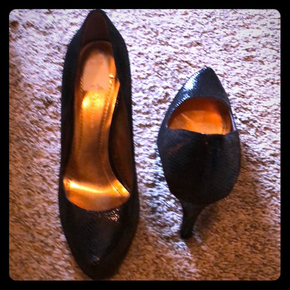 Black platform pumps - rarely worn.